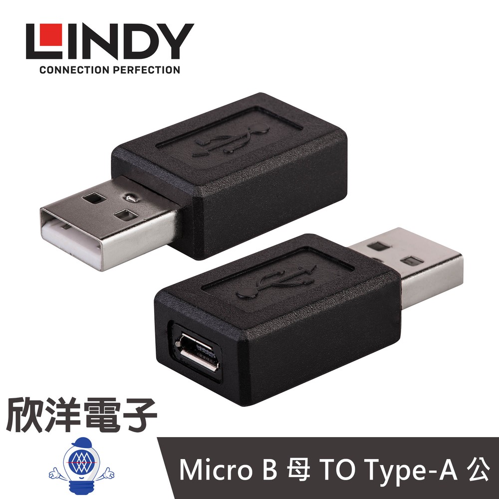 ※ 欣洋電子 ※ LINDY林帝 USB 2.0 Micro B 母 TO Type-A 公 轉接頭 (71236)
