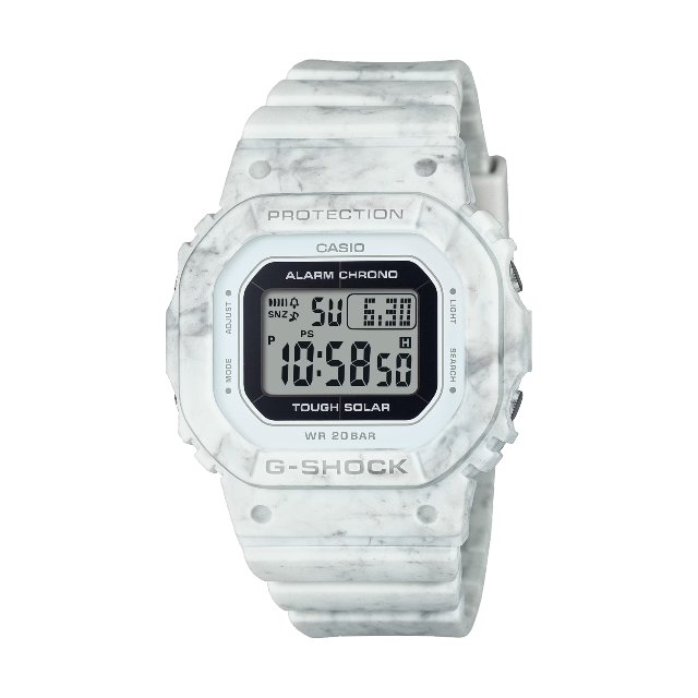 CASIO卡西歐 GMS-S5600RT-7 大理石紋理太陽能腕錶 40.5mm