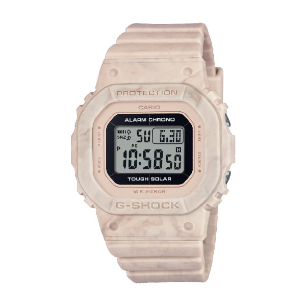 CASIO卡西歐 GMS-S5600RT-4 大理石紋理太陽能腕錶 40.5mm 粉色