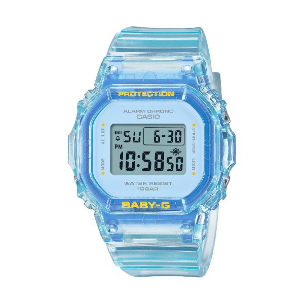 CASIO卡西歐G-SHOCK BGD-565SJ-2 夏季繽紛果凍透明電子腕錶 37.9mm 藍色
