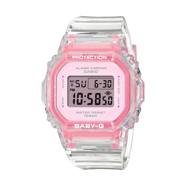 CASIO卡西歐G-SHOCK BGD-565SJ-7 夏季繽紛果凍透明電子腕錶 37.9mm 粉色