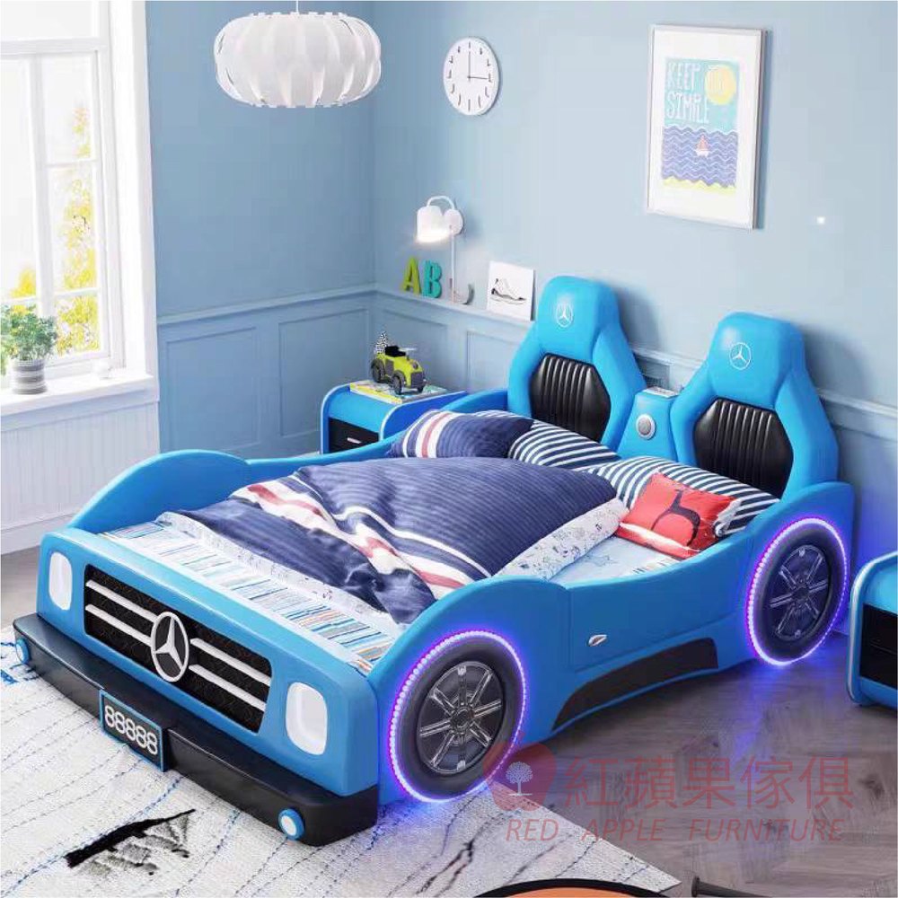 [紅蘋果傢俱] 兒童系列 JYS-960 跑車床 賽車床 軟包床 小孩床 兒童床 造型床 圍邊床 單人造型床