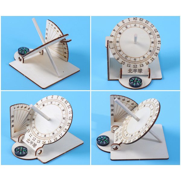 【Q禮品】A6321 DIY古代計時器 日晷太陽鐘 DIY材料包 大人科學實驗 環保節能組合DIY玩具 贈品禮品