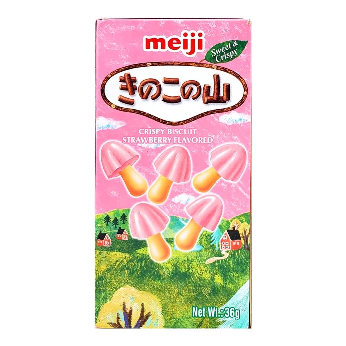 【光南大批發】meiji 明治 香菇造型餅乾（草莓口味）36g/盒裝