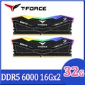 TEAM 十銓 T-FORCE DELTA RGB 炫光 DDR5 6000 32GB(16Gx2) CL38 黑色 桌上型超頻記憶體