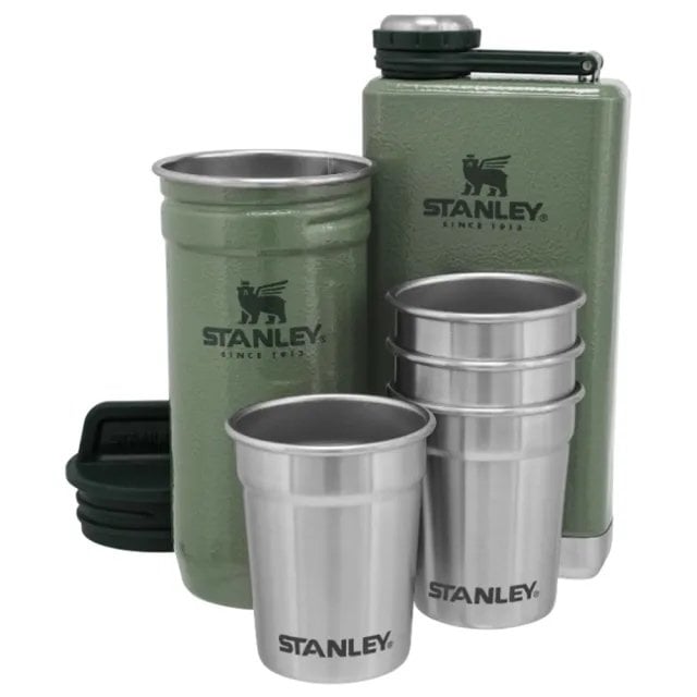 美國 Stanley 冒險系列 寬口酒壺組 錘紋綠 版新LOGO # 10-01883-057
