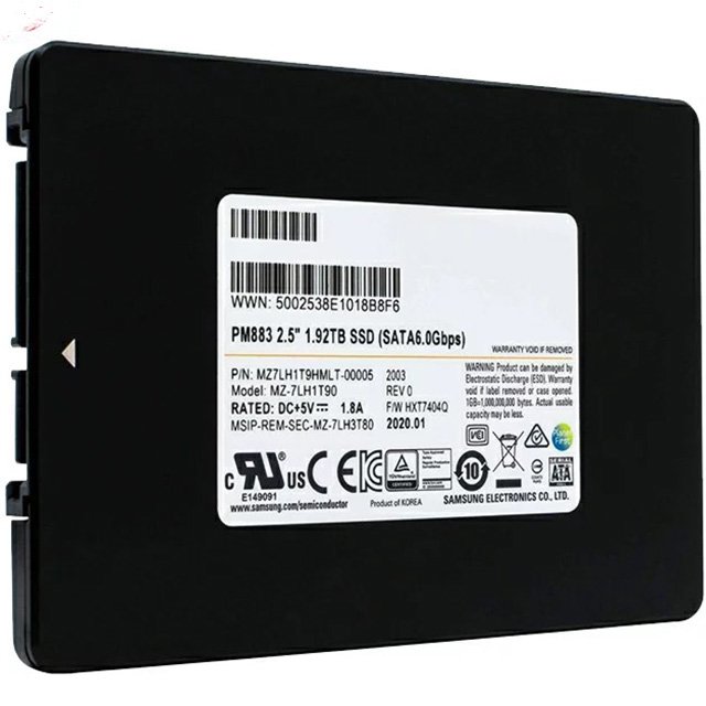 Samsung 三星 PM883 1.92TB 1.92T 2.5吋 SSD 6Gb/s MZ7LH1T9HMLT 工業包裝 固態硬碟
