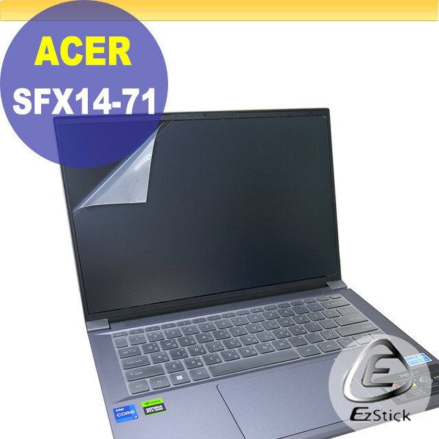 【Ezstick】ACER Swift X SFX14-71G 靜電式筆電LCD液晶螢幕貼 (可選鏡面或霧面)