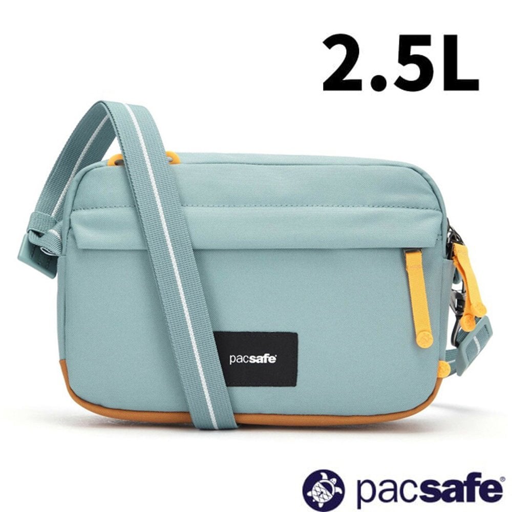 【Pacsafe】Go Anti-Theft Crossbody 防盜斜背包2.5L.側背包.單肩包.RFID護照包.隨身包/防割裂鋼網.防割強化背帶/35105528 沁心藍